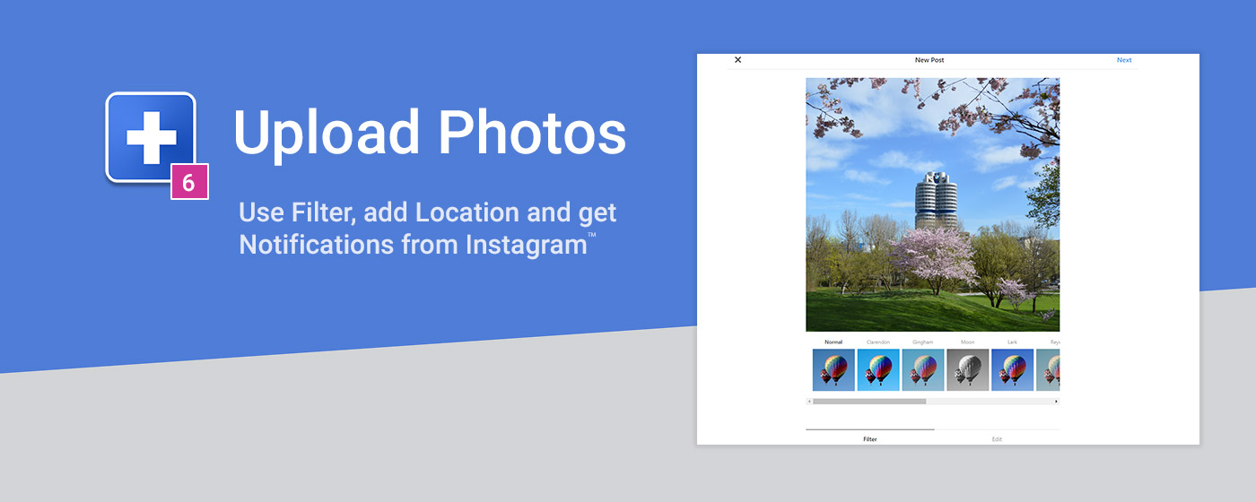 Upload photos on Instagram